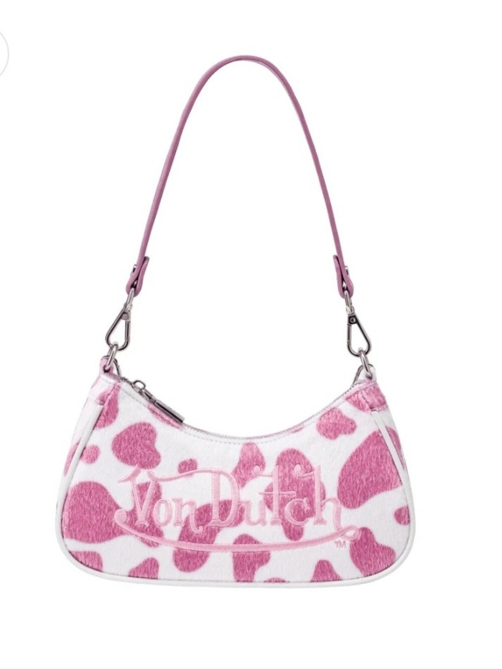 👉✨️Von Dutch Pink Cow Print Mini Shoulder Bag